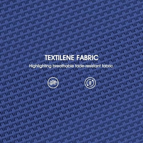 PURPLE LEAF 2 Pieces Outdoor Chaise Lounge Aluminum Patio Lounge Chair with Wheels and Armrests Outdoor Lounge Recliner Chair for Pool Backyard Beach Navy Blue 5