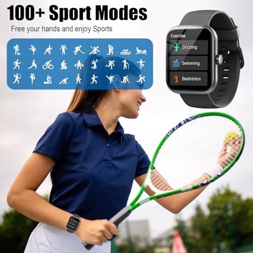 Smart Watch for Men Women, 1.96" Fitness Tracker Running Watch (Answer/Make Call), IP68 Waterproof, Pedometer, Sleep/Step/Heart Rate Monitor/Activity, 110+ Sport Modes Smartwatch for Adroid iOS Phone 5
