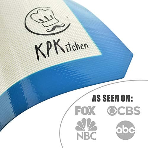 Silicone Baking Mat Set of 5-2 Half Sheets (Macaron & Cookie Circle On Mat) + 1 Quarter + 1 Round & 1 Square Size Silicone Baking Sheet - Nonstick & Easy to Clean - 100% Silicone Mats for Baking 8