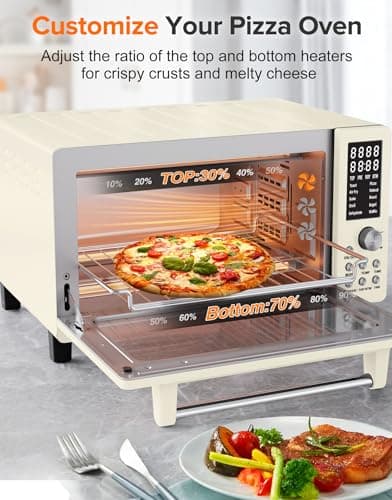 Nuwave Bravo Pro Smart Air Fryer Toaster Oven Combo, Airfryer Convection Oven Countertop, 10-in-1 Functions with Quicker & Even Crisp Technology, 1800W, 50-450°F, PFAS-Free, 21QT, Vanilla Cream 5