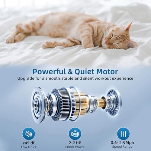 SupeRun Walking Pad Treadmill, 2.5HP Walking Treadmills for Home, 2 in 1 Portable Under Desk Treadmill, Low Noise for Office Work, Free Installation, 265 LBS Capacity 6