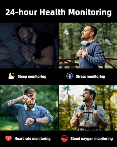 Parsonver Smart Watch for Men Women GPS, 10-Day Battery Fitness Tracker with Bluetooth Calling, 100+ Sports Modes, Heart Rate, Sleep Monitor, Step Counter, Activity Tracker for Android & iPhone, Black 7