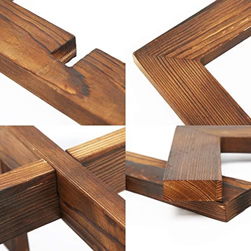 Gendral Forwepup Wood Plant Stand, Mid Century Modern Planter, Rattan Flower Pot Stand, Low Short Plant Stands for Indoor - Boho Rustic Wooden Stool for Plant Pot Holder, Fit 5-15 Inch Pot 5