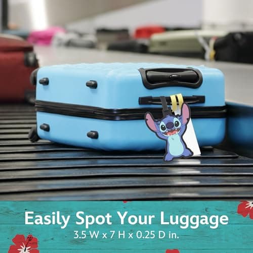 Disney Stitch and Angel 2-Piece Suitcase ID Tag Set with Adjustable Straps, Multi, One Size 5