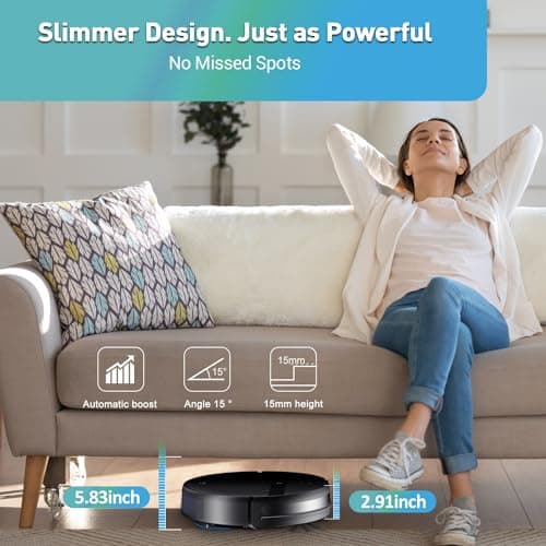 Kilgone Robotic Vacuum Cleaner - Alexa & App Scheduling, Long Runtime, Automatic Robot Vacuum Cleaners for Home 6