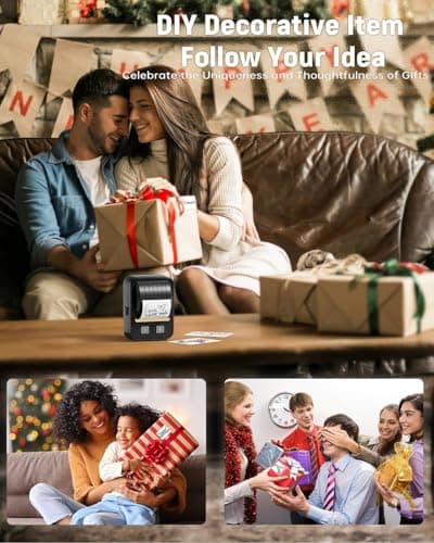 NADAllN Label Maker Machine with Tape, Bluetooth Thermal Label Printer for Small Business, Address, Barcode, Logo, Clothing, Label Makers for Office Home School 8