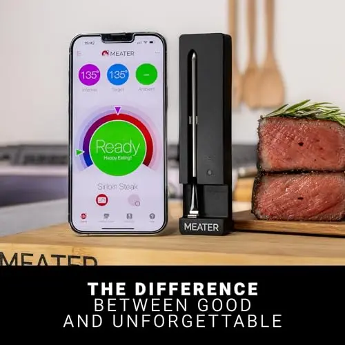 MEATER SE: Smart Bluetooth Meat Thermometer | Long-Range Wireless Probe for Oven, Grilling, Smoking, BBQ & Air Fryer | Dual Sensors & Guided Cook System | Black Charger 7