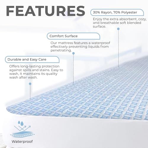 Ariza Sleep Waterproof Cooling Mattress Protector - Lightweight & Breathable Queen Mattress Protector - Soft, Temperature Regulating & Hypoallergenic 18"" Deep Pocket Mattress Cover, White 5