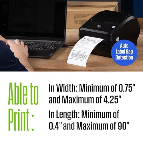 Westinghouse Thermal Shipping Label Printer USB, 4x6 Label Commercial Grade, Compatible with USPS, UPS, FedEx, Shopify, Amazon, Small Business, Desktop Label Printer for Packages, Includes Labels 7