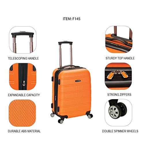 Rockland Melbourne Hardside Expandable Spinner Wheel Luggage, Metallic, Carry-On 20-Inch 7