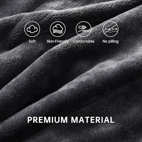 McJaw Heated Electric Blanket Soft Plush Flannel Full Size 72" x 84", Fast Heat, Machine Washable, Warm and Comfortable, 4 Heating Settings & 10 Hours Auto Shut-Off, Dark Grey 7