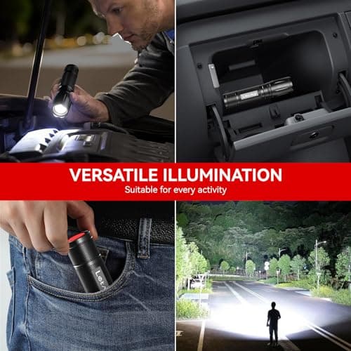 LETMY Tactical Flashlight S2000-2 Pack Bright Military Grade LED Flashlights High Lumens - Portable Handheld Flash Light, 5 Modes Zoomable Waterproof Flashlights for Home Emergency Camping Outdoor 7
