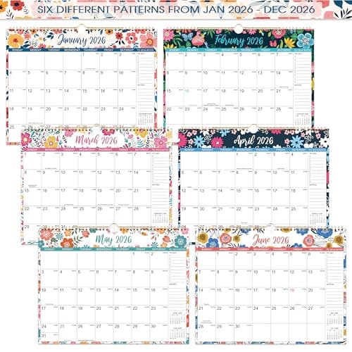 2026 Wall Calendar - Jan 2026 - Dec 2026, 12 Months Hanging Monthly Calendar 2026, 14.8" x 11.57", Twin-Wire Binding, Julian Dates, Large Block, Notes, To-do List, Thick Paper, Perfect for Organizing 5