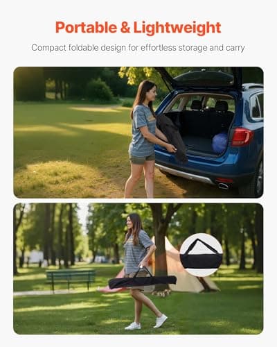 VEVOR Folding Camping Table, Portable Roll Up Side Tables, Lightweight Aluminum Beach Table for Outdoor BBQ Tailgating Picnic, Travel (47 inch-Black) 6