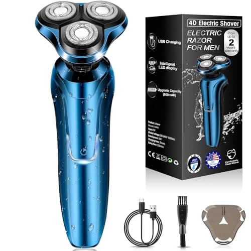 Electric Razor for Men, Men's Rotary Shavers, Waterproof,Wet and Dry Rechargeable Electric Shaver for Men's Faces with a Cordless and Floating Head, Portable Travel Razor,an Ideal Gift for Men