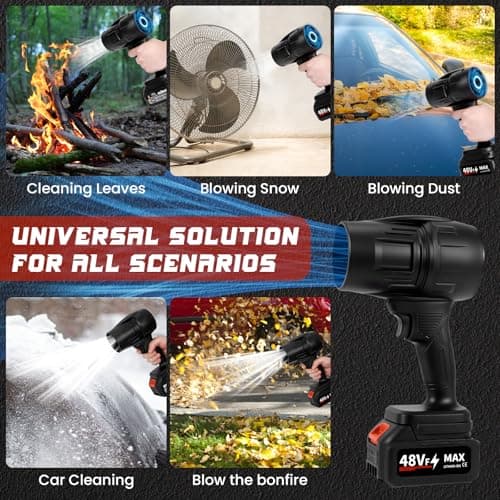 Buvnatep Cordless Turbo Leaf Blower – 2×48V Batteries & Fast Charger, 180,000 RPM Handheld Air Blower for Lawn, Patio, Car, and Dust Removal 9
