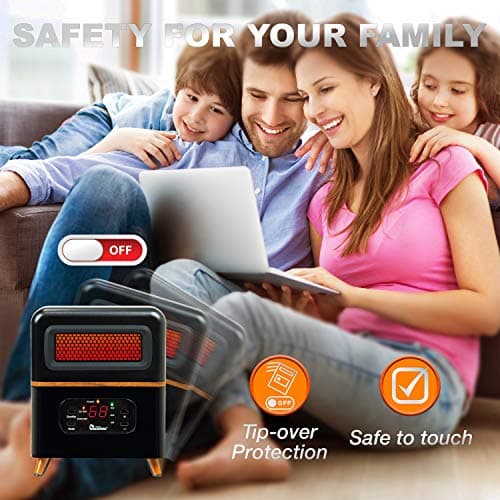 DR. INFRARED HEATER DR-978 New Upgraded Dual Heating Hybrid Portable Infrared Space Heater, 1500W with Remote 5