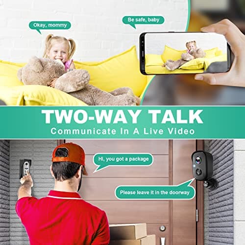 Security Cameras Wireless Outdoor, 2K Battery Powered AI Motion Detection Spotlight Siren Alarm WiFi Surveillance Indoor Home Camera, Color Night Vision, 2-Way Talk, Cloud/SD Storage-Black WiFi Camera 6