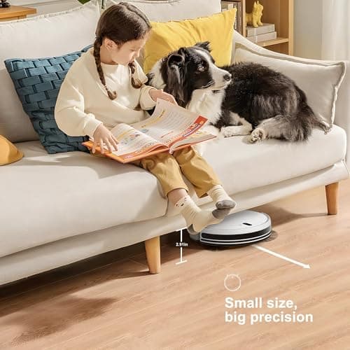 Timnbo Robot Vacuum and Mop, Strong Suction Robot Vacuum Cleaner, 2 in 1 Hair Vacuum for Salons, Self-Charging Robotic Vacuum with Voice/APP/Remote Control for Hard Floor, Pet Hair, Low-Pile Carpet 8