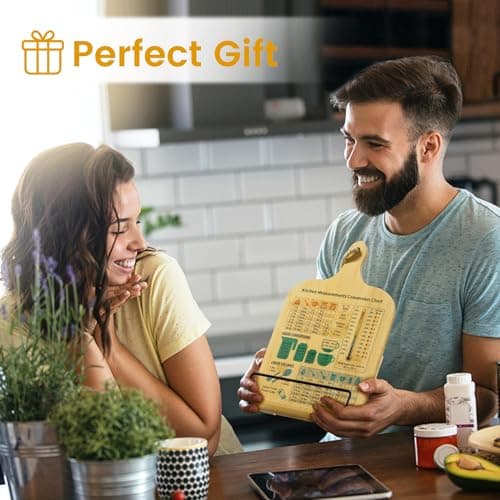 Wood Book Holder with Measurement Converter, Foldable Hangable Cookbook Holders, Wooden Cook Recipe Book Stand Holder for Kitchen Counter, Space-Saving Exquisite Gift 5