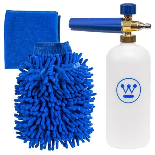 Westinghouse Auto Pressure Washer Accessory Kit; Auto Foam Soap Cannon with Quick Connect, Microfiber Wash Mitt, Auto Detailing Towel; Fits Most Gas and Electric Pressure Washers