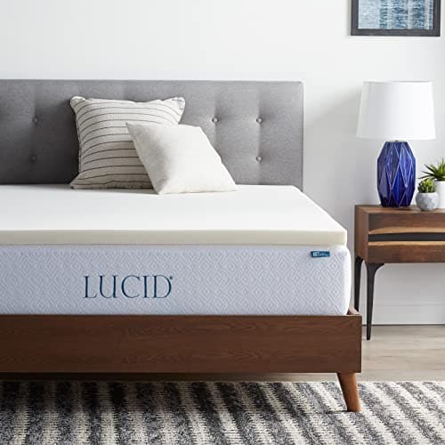 LUCID 2 Inch Traditional Foam Mattress Topper – Ventilated & Breathable – Conforming Support – Queen size