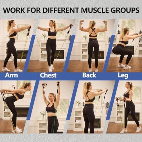 Resistance Bands,Exercise Bands,Grip Strength Trainer,Resistance Bands for Working Out with Handles for Men and Women,Workout Bands with Door Anchor and Ankle,Strength Training Home Gym Equipment 5