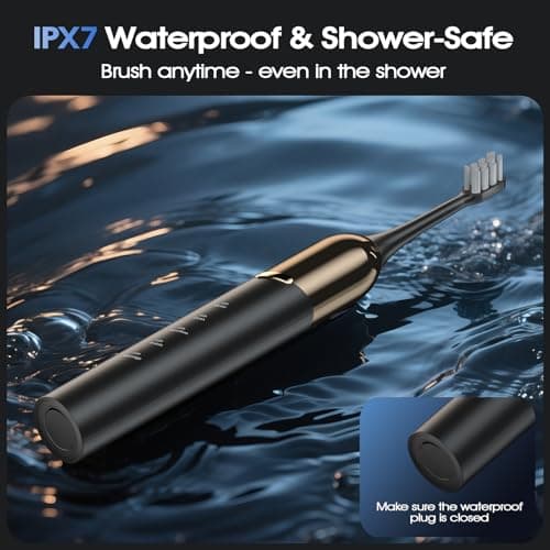 Sonic Electric Toothbrush for Adults - 41,000 VPM Deep Clean with 4 Brush Heads, 5 Modes, 100-Day Battery Life, IPX7 Waterproof Rechargeable Toothbrushes Built-in Smart Timer | Perfect for Home/Travel 6