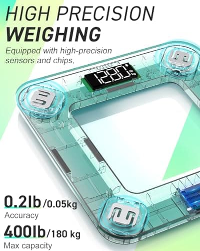 INSMART Body Fat Scale, Smart Scale for Body Weight 0.1lb High Accuracy, Digital Bathroom Weight Scale for BMI, Body Fat, Muscle 17 Body Composition Analyzer Sync with App, LED Display, 400lb, Black 6