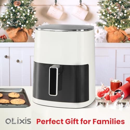 OLIXIS Air Fryer 6 Quart with Window Square Air Fryer 12-in-1 Air Fry, Roast, Reheat, Dehydrate, Bake, Steam, Fries, Custard, Chicken, Wings, Sea Food, Vegetabels,400F Beige 5