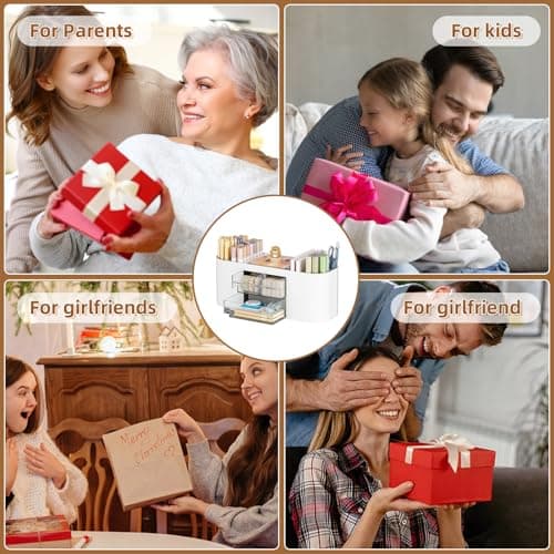 Marbrasse Desk Organizer Pen Holder for Desk with 3 Drawers, Multi-Functional Pencil Holder, Desk Organizers and Accessories with 7 Compartments for Home, School, Classroom(White) 8