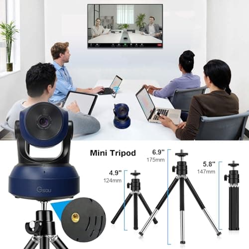 Gsou Wireless Webcam for PC/Wireless Streaming Camera, 1080P HD Webcams/USB Plug and Play Webcam for Zoom Meeting,Skype,OBS(with Mini Tripod Stand), Adjustable Computer Camera for Mac/Laptop/MacBook 6