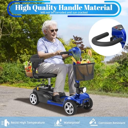 Ecomobi 4-Wheel Mobility Scooter for Adults & Seniors, 350W Electric Powered, 15-45 Mile Range with Removable Battery, 8/9" Tires, Rear Tail Lights, Baskets, Compact Mobility Scooter for Elderly 8