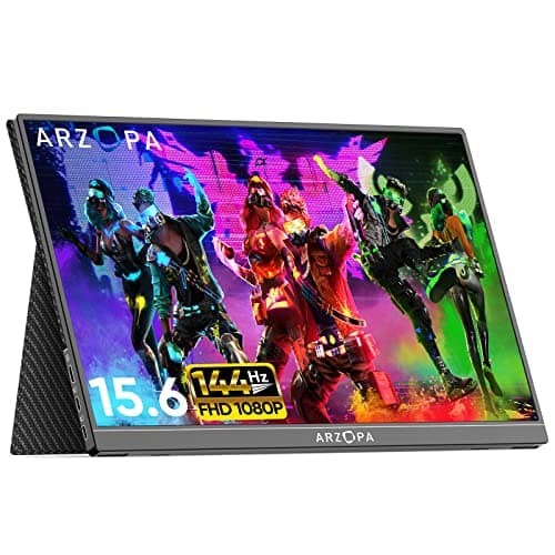 ARZOPA 16.1'' 144Hz Portable Gaming Monitor, 106% sRGB 1080P FHD Portable Monitor with HDR, Ultra Slim, Eye Care, External Second Screen for Laptop, PC, PS5, Mac, Xbox, Switch-G1 Game