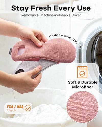 FACEMOON Cordless Heated Eye Mask for Stye & Eye Relief - Rechargeable Warm Compress for Dry Eyes, MGD & Blepharitis - Electric Warming Sleep Mask with Natural Flaxseed Moist Heat (Pink) 7