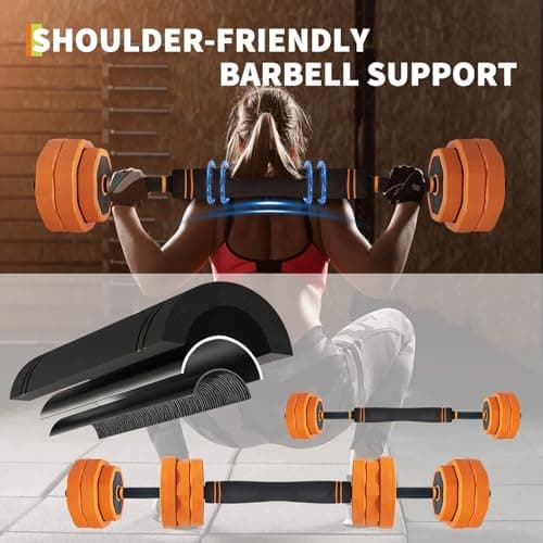 4-In-1 Adjustable Dumbbell Set (44/66/88LB) - Convertible to Barbell, Kettlebell & Push Up Stands, Home Gym Equipment for Men & Women, Space Saving Weights with PVC Coating,66 LBS 5