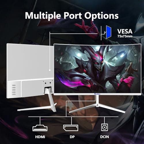 Sealan 24 inch Curved Gaming Monitor 75Hz Refresh Rate 16:9 Aspect Ratio Ergonomic Tilt & VESA Compatible - Home Office Sync FHD 1920x1080p Visual Experience for Work & Play 7