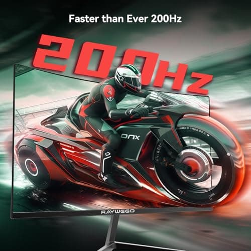 Raywego 24 inch Curved Gaming Monitor 200Hz/180Hz 1ms,FHD 1920×1080P,4000:1 Contrast Ratio,with FreeSync & Eye-Care, Support DP, HDMI,USB,3.5mm Port for Gaming Home Office,Wall Mount Install 3