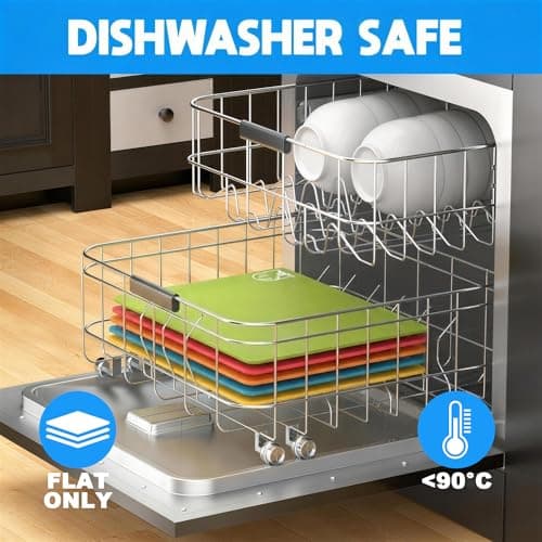 Goodluck 5 Pieces Flexible Cutting Boards, BPA Free Plastic Cutting Boards for Kitchen, Non Slip Cutting Mat for Meat and Vegetables 6