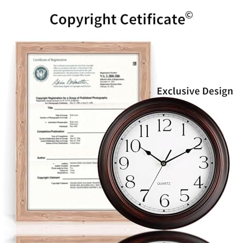 KECYET Wall Clocks Battery Operated Silent Non-Ticking Wall Clock 8.5 Inch Small Vintage Retro Rustic Style Decorative for Kitchen Living Room Home Office (Bronze) 7