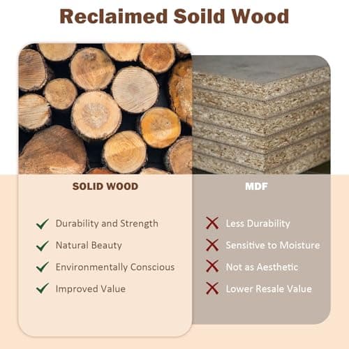 HOKYHOKY Reclaimed Solid Wood Bench-43.3" Farmhouse Entryway Bench with Storage Shelf, Narrow Rustic Bench for Hallway, Kitchen, Bedroom, Dining 5