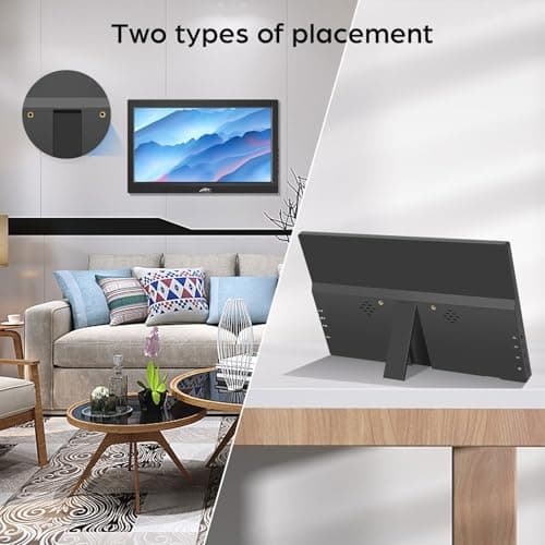 Kenowa Portable Monitor 11.6 Inch, HD Screen 1366x768P Small HDMI Monitor with Dual USB C/HDMI External Display for Laptop PC Phone Mac PS4/5 Xbox 5