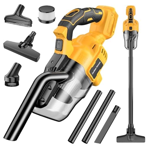 Cordless Handheld Vacuum Cleaner Compatible with DeWalt 20V Battery, 16000Pa Strong Suction, 2 HEPA Filters & 4 Nozzles, Lightweight Portable Vacuum for Car, Home, Garage – (Tool Only，No Battery)