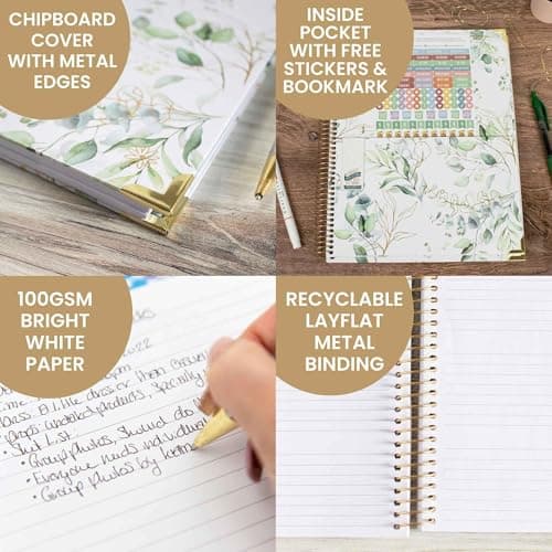 bloom daily planners HARDCOVER 2025 (8.5" x 11") Calendar Year Day Planner (January 2025 - December 2025) - Passion/Goal Organizer - Monthly & Weekly Inspirational Agenda Book - Eucalyptus, White 5