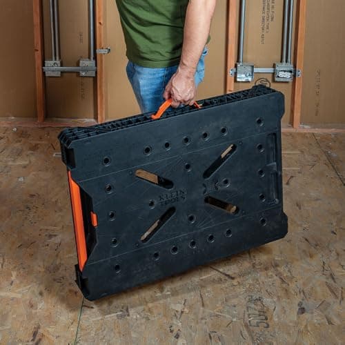 Klein Tools 54410MB MODbox Work Bench, Folding Work Table, Lightweight Portable Workstation, 1000-Pound Capacity, 39.25 x 23.75 x 30.9-Inch, Compatible with MODbox Rail System 10