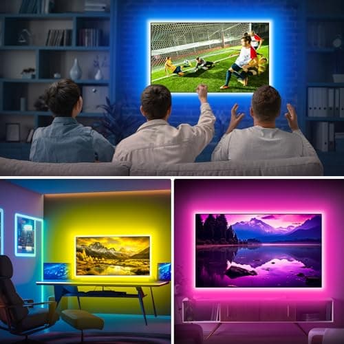 Daymeet TV Led Lights, Led Lights for Backlight for 32-60 inch, 9.8ft TV Light Strip,RGB Color Changing Light with Remote Music Sync Bluetooth APP Control USB Powered 5