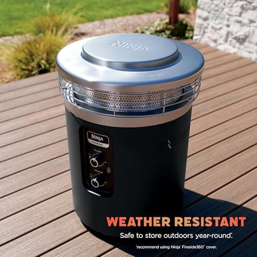 Ninja Fireside360™ Outdoor Heater & Fire Pit | 3 Modes: Flame, Heat, Flame & Heat | Portable for Patio, Deck, Camping, Beach | Easy Control Smokeless Flames | Push to Start Ignition | Black | OF101BK 8