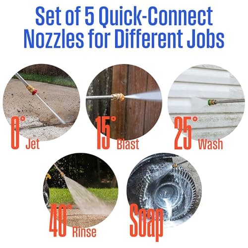 Westinghouse WPX2700 Gas Pressure Washer, 2700 PSI and 2.3 Max GPM, Onboard Soap Tank, Spray Gun and Wand, 5 Nozzle Set, for Cars/Fences/Driveways/Homes/Patios/Furniture 7