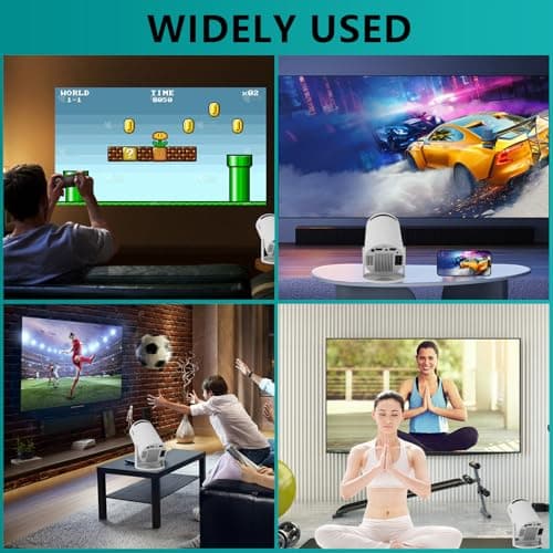 YATIEN Mini projector portable projector movie home cinema bedroom student dorm projector watch soccer competition basketball match for laptop smartphone build in TV stick play game PS5 Switch 6