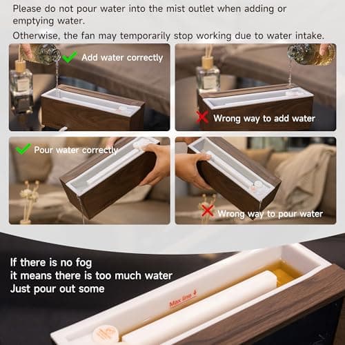 TMEHM Fireplace Flame Air Diffuser Humidifier,7 Colors Aromatherapy Essential Oil Diffuser,Ultrasonic Aroma Humidifier with Timer for Home,Bedroom,Office,Yoga (Dark Wood Grain) 8